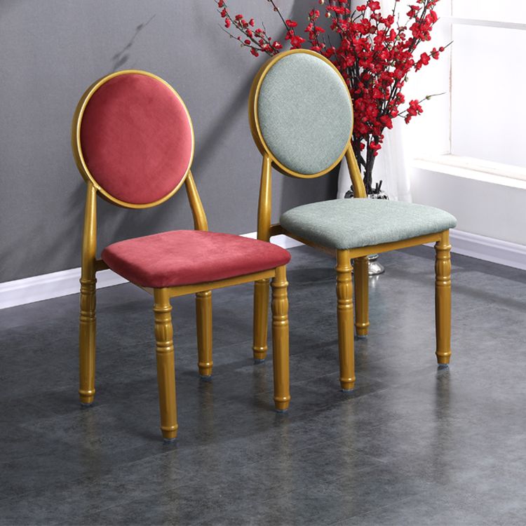 Scandinavian Home Side Chair Open Back Metal Upholstered Dining Side Chair Clearhalo ' kitchen&dining_furn' 'Dining Chairs' 'Dining Tables & Seating' 'dining_chair' 'furn' 'furn_dining_chair' 'Furniture' 'furniture_dining_chair' 'Kitchen & Dining Furniture' 'kitchen' 1200x1200_3c9a3b86-524a-4729-aeda-7ecbfd350026