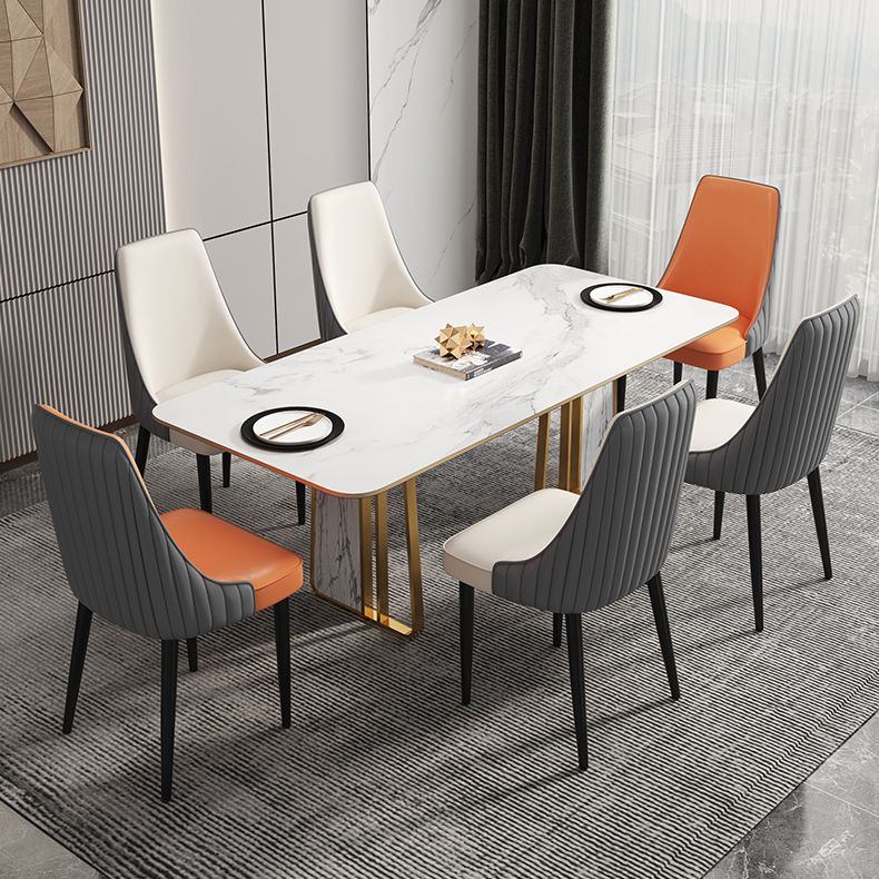 Silla de comedor de estilo glamorante silla de comedor de cuero para casa