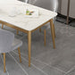White Stone Top Dining Table Contemporary Rectangle Dining Table with 4 Legs Clearhalo 'Dining Tables & Seating' 'Dining Tables' 'dining_table' 'furn' 'furn_dining_table' 'Furniture' 'Kitchen & Dining Furniture' 1200x1200_3c9c24ae-c62c-4ba6-b104-687fce119b1d