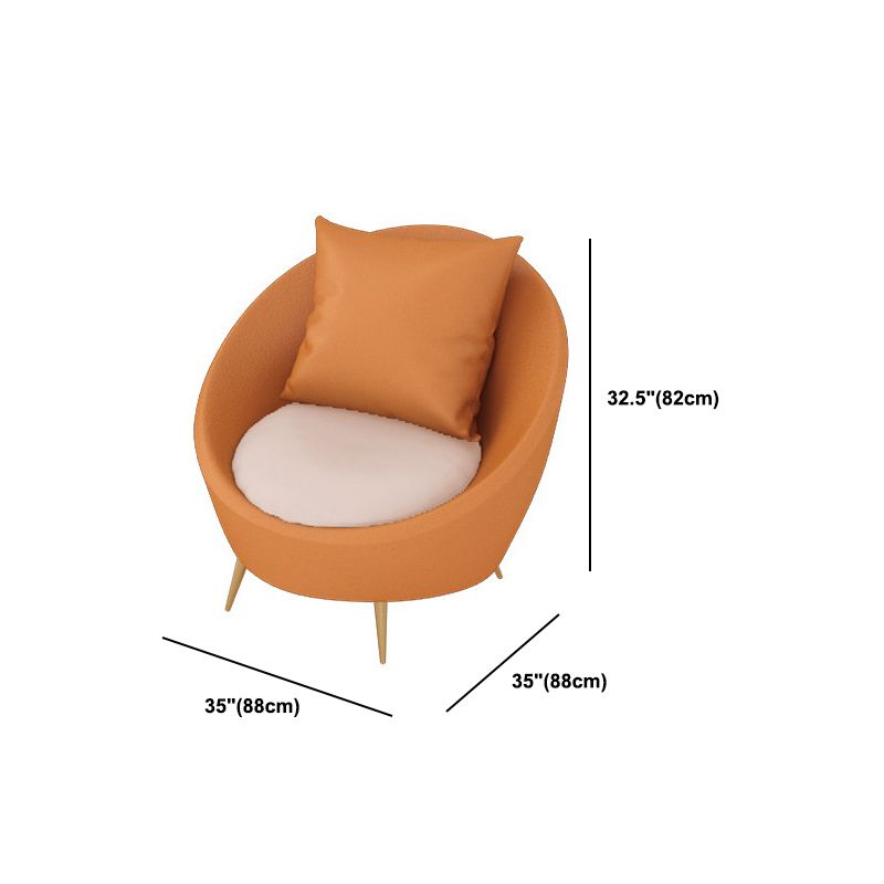 Faux Leather Curved Sofa with Slopped Arm for Living Room in Orange Clearhalo 'furn' 'furn_sofas' 'Furniture' 'Living Room Furniture' 'Sofa' 'sofas' 1200x1200_3c9c8c9e-c1da-4752-82cb-af9a1bc0edeb