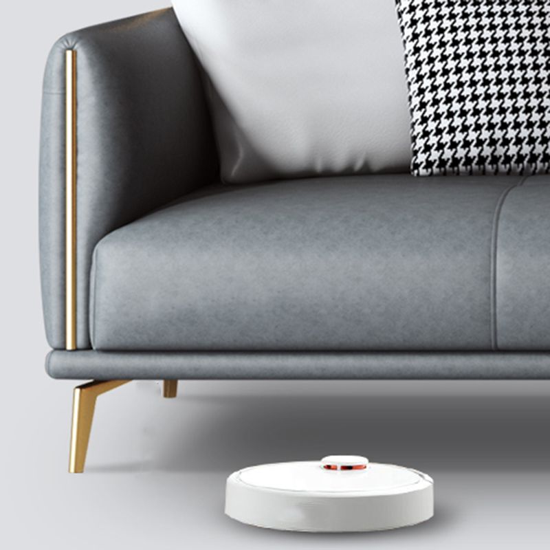 Contemporary Dark Gray Standard Sofa Faux Leather Sqaure Arm Couch Clearhalo 'furn' 'furn_sofas' 'Furniture' 'furniture_sofas' 'Living Room Furniture' 'Sofa' 'sofas' 1200x1200_3c9d7233-65ec-4354-9b62-9162e03b5e9e