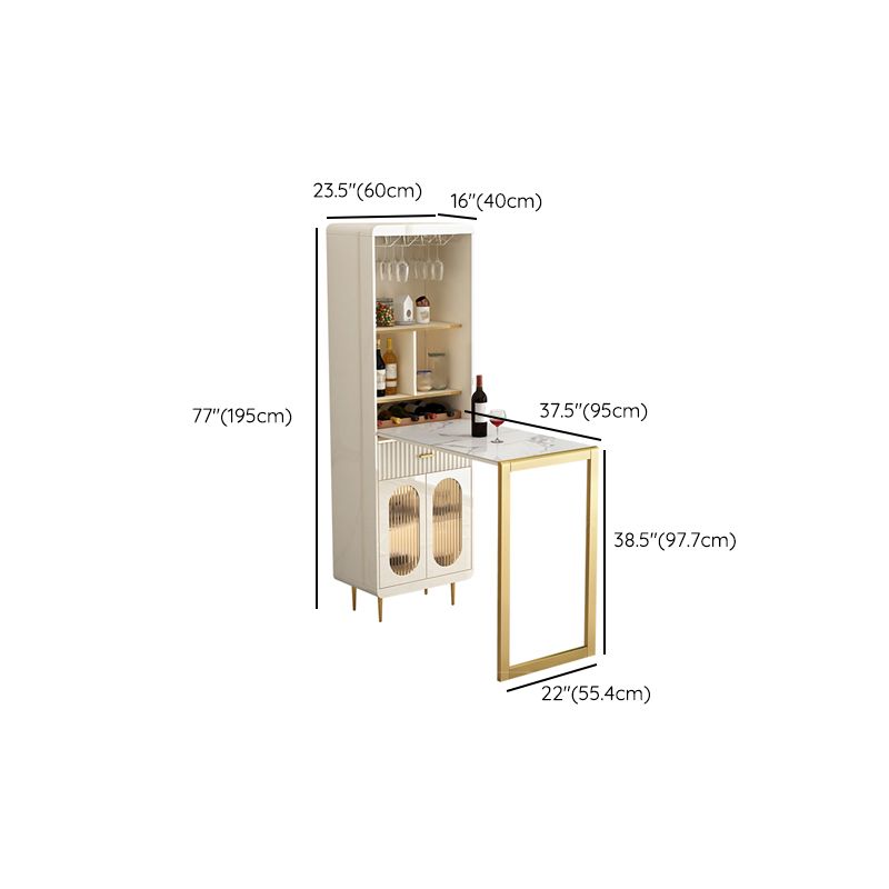1/2 Pieces Counter Height Pub Set in White and Gold, Rectangular and Modern Clearhalo 'Bar Furniture' 'furn' 'furn_home_bar_bar_sets' 'Furniture' 'Home Bars & Bar Sets' 'home_bar_bar_sets' 'Kitchen & Dining Furniture' 1200x1200_3c9db61c-7f43-427d-b42c-5222bc47107d