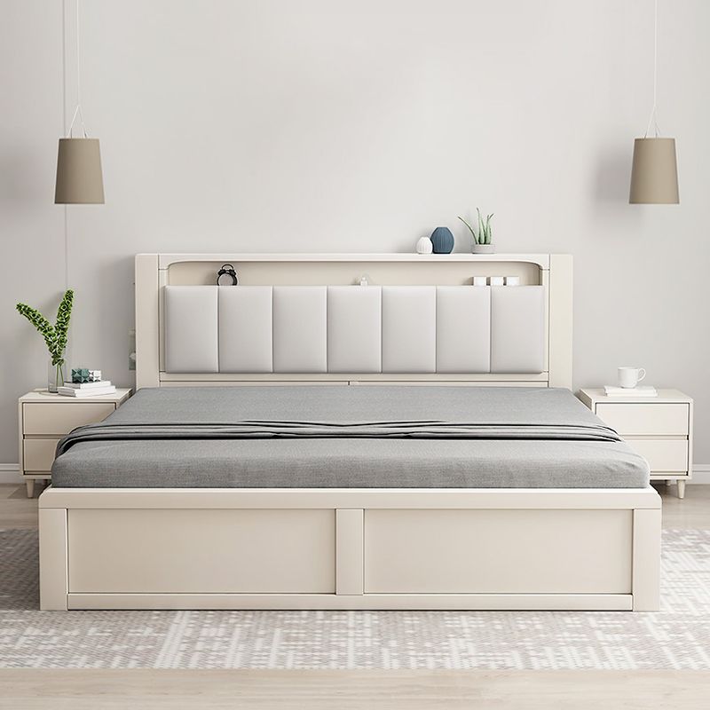 Modern & Contemporary Standard Bed Solid Wood Bed Frame with Headboard