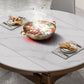 Sintered Stone Dining Table Round Dinner Table with Rubberwood Frame for Dining Room