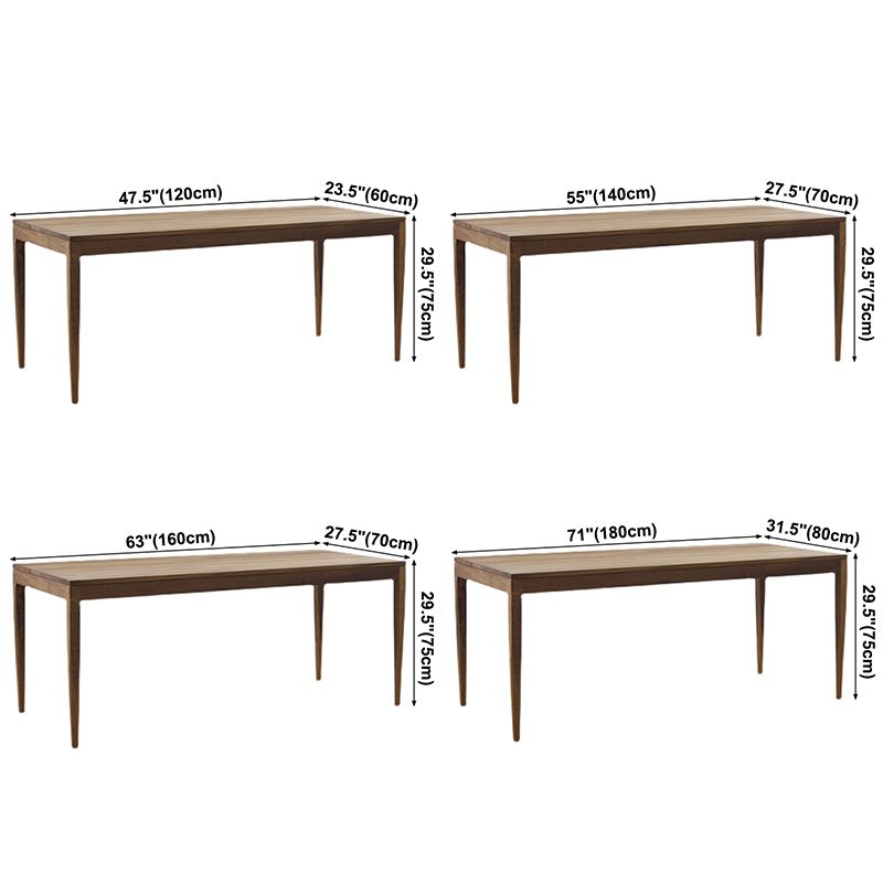 Solid Wood Brown Tone Dining Table Simplicity 4 Legs Table for Dining Room Clearhalo ' dining_table' 'Dining Tables & Seating' 'Dining Tables' 'furn' 'furn_dining_table' 'Furniture' 'furniture_dining_table' 'Kitchen & Dining Furniture' 'kitchen&dining_furn' 'kitchen' 'kitchen_dining_table' 1200x1200_3ca2248f-36df-4bee-a8d9-4dab43e552e7