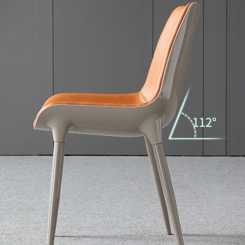 Contemporary Metal Dining Arm Chair Leather Dining Chairs for Home Use Clearhalo ' kitchen&dining_furn' 'Dining Chairs' 'Dining Tables & Seating' 'dining_chair' 'furn' 'furn_dining_chair' 'Furniture' 'furniture_dining_chair' 'Kitchen & Dining Furniture' 'kitchen' 1200x1200_3ca4075a-1689-457e-8390-5d6d29b9c4b0