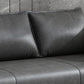 Faux Leather Sofa 31.49" High Square Arm Sofa with 2 Pillows