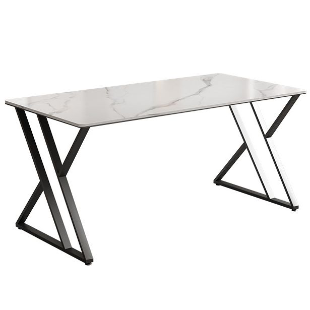 Contemporary Writing Desk Antique Finish Gaming Desk with Metal Legs Clearhalo 'furn' 'furn_office_desk' 'Furniture' 'Office Desks' 'Office Furniture' 'office_desk' 1200x1200_3ca8e008-12ac-4635-9565-babf9972dc8c