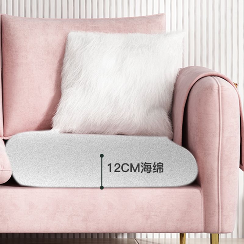 Scandinavian Velvet Sofa with 3 Pillows and Storage for Apartment Clearhalo 'furn' 'furn_sectionals' 'Furniture' 'furniture_sectionals' 'kitchen' 'kitchen_sectionals' 'Living Room Furniture' 'Sectionals' 1200x1200_3ca964f3-25e8-43dd-b8e3-060995ee3dd4