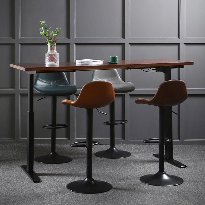 Industrial Style Wood Top Counter Table Liftable Bar Table for Coffee Shop Clearhalo 'Bar Furniture' 'Bar Tables' 'bar_tables' 'furn' 'furn_bar_tables' 'Furniture' 'furniture_bar_tables' 'Kitchen & Dining Furniture' 1200x1200_3caab0c2-8786-4bf8-962f-6fe51dab330a