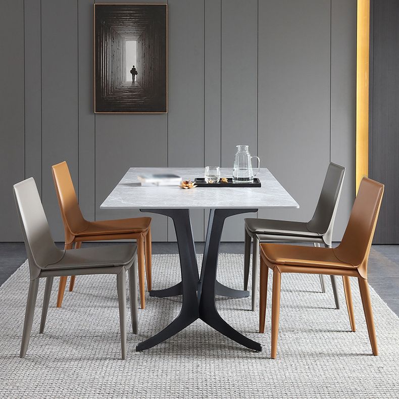 Designer Style Restaurant Leather Side Chair Solid Back Matte Finish Dining Chair Clearhalo ' kitchen&dining_furn' 'Dining Chairs' 'Dining Tables & Seating' 'dining_chair' 'furn' 'furn_dining_chair' 'Furniture' 'furniture_dining_chair' 'Kitchen & Dining Furniture' 'kitchen' 1200x1200_3cacd0fd-e889-4027-ace0-5972016c7970