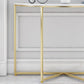 Contemporary Engineered Marble Console Sofa Table Half Moon Iron End Table for Hall Clearhalo 'Console Tables' 'console_tables' 'Entry & Mudroom Furniture' 'furn' 'furn_console_tables' 'Furniture' 1200x1200_3cae8700-b0f5-4a61-afde-544676dfefa2