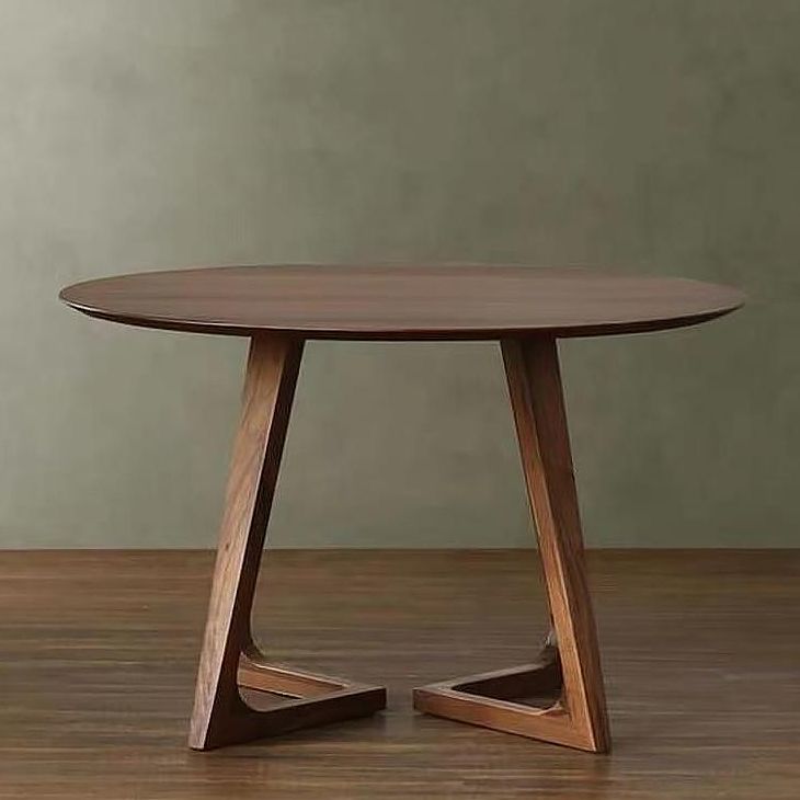 Round Double Pedestal Modern Dining Table Wood Color Fixed Table with Solid Wood Clearhalo ' dining_table' 'Dining Tables & Seating' 'Dining Tables' 'furn' 'furn_dining_table' 'Furniture' 'furniture_dining_table' 'Kitchen & Dining Furniture' 'kitchen&dining_furn' 'kitchen' 'kitchen_dining_table' 1200x1200_3caf4143-39fb-4882-82d1-bbaa939bde7d