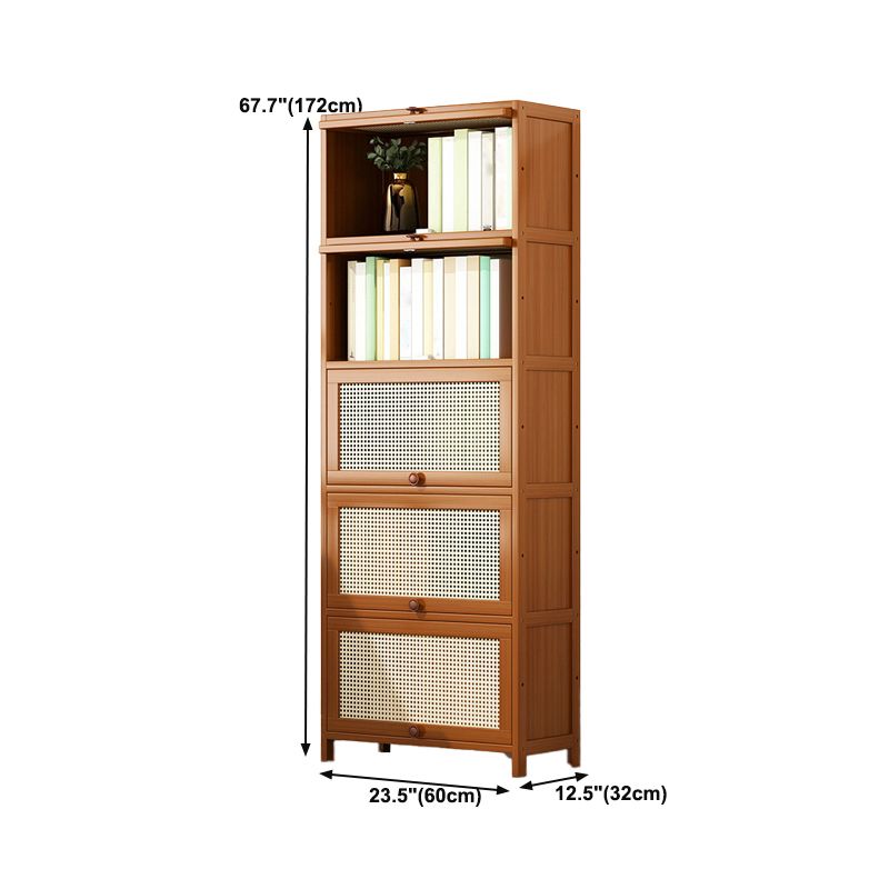 12.5 "W Bamboo boekenplank Moderne gesloten opslag boekenkast voor thuiskantoor