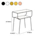 Modern Glass Top Night Table Open Storage Nightstand with 4 Legs for Bedroom