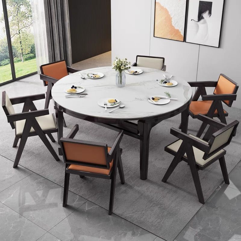 4 Legs Dining Table Sintered Stone Top Table for Home Kitchen Dinner Clearhalo 'Dining Tables & Seating' 'Dining Tables' 'dining_table' 'furn' 'furn_dining_table' 'Furniture' 'Kitchen & Dining Furniture' 1200x1200_3cb617f4-0501-4dea-8354-800ec2b0dae2