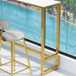 Glam Bar Height Table Faux Marble Top Bistro Bar Table with Trestle Base Clearhalo 'Bar Furniture' 'Bar Tables' 'bar_tables' 'furn' 'furn_bar_tables' 'Furniture' 'Kitchen & Dining Furniture' 1200x1200_3cb6d061-0397-419c-aef7-d6c06f6b0e45
