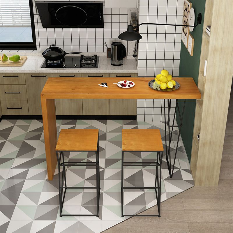 Mesa de comedor de madera maciza de pino, escritorio de Bar Bistro rectangular Industrial, para interior