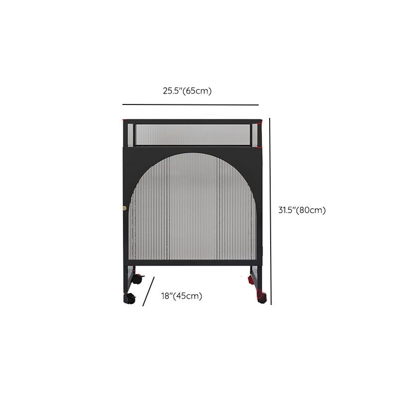 Knoppen krassenbestendige moderne ijzeren accentkast met glazen top