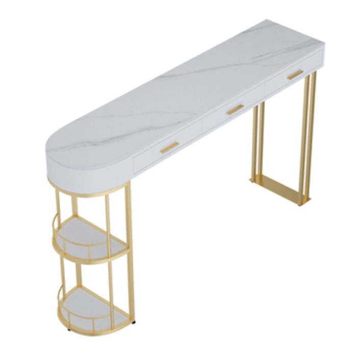 Glam Style Stone Bar Table 1/3/4 Pieces Counter Table with Upholstered Stools Clearhalo 'Bar Furniture' 'furn' 'furn_home_bar_bar_sets' 'Furniture' 'Home Bars & Bar Sets' 'home_bar_bar_sets' 'Kitchen & Dining Furniture' 1200x1200_3cbc6011-806b-46f4-bfaf-789e3fead5ad