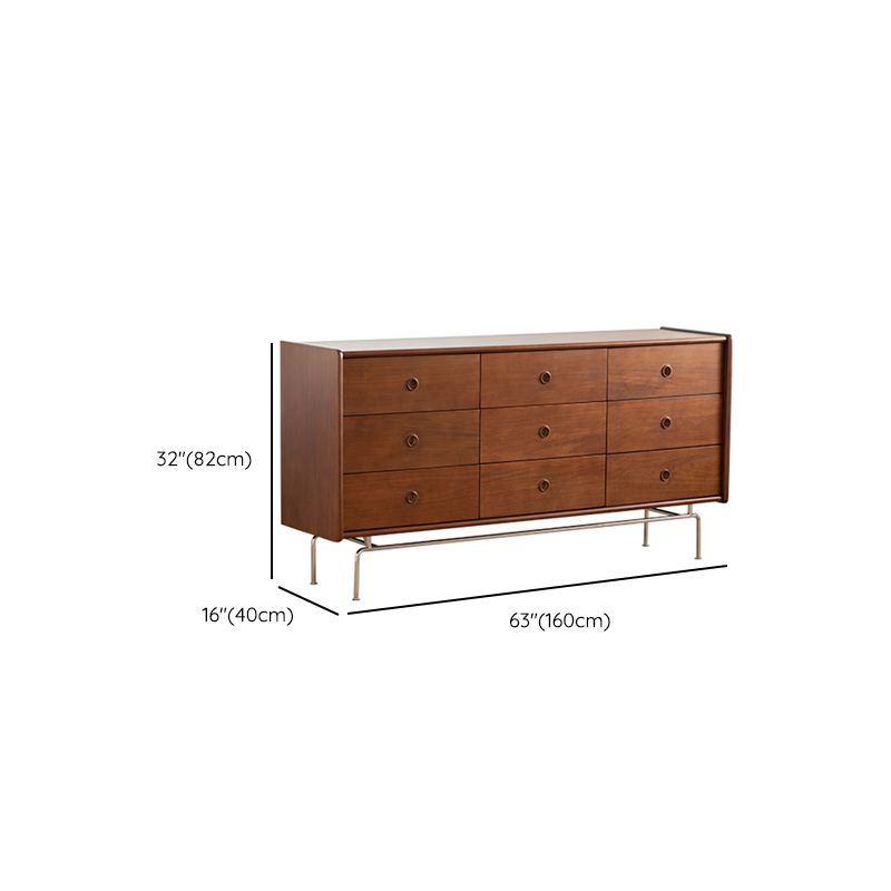Minimalism Brown Accent Chest Rectangle Chest with Drawers for Living ...