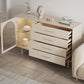 Vaste houten basis witte dressoir kast woonkamer credenza