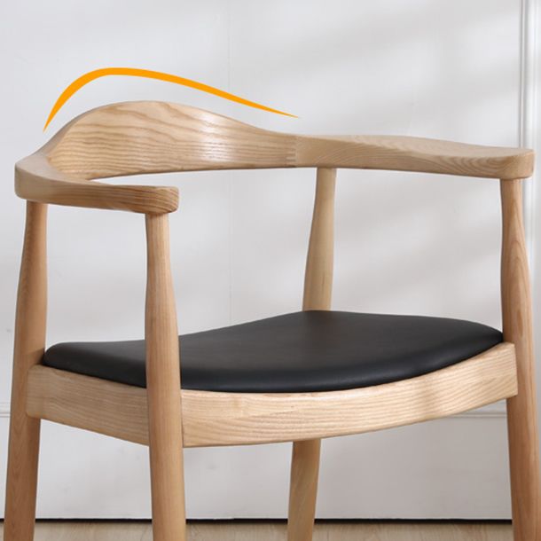 Scandinavian Style Wood Dining Side Chair Home Open Back Dining Side Chair with Arm Clearhalo ' kitchen&dining_furn' 'Dining Chairs' 'Dining Tables & Seating' 'dining_chair' 'furn' 'furn_dining_chair' 'Furniture' 'furniture_dining_chair' 'Kitchen & Dining Furniture' 'kitchen' 1200x1200_3cc0317b-c8ef-4552-b469-00d011211650