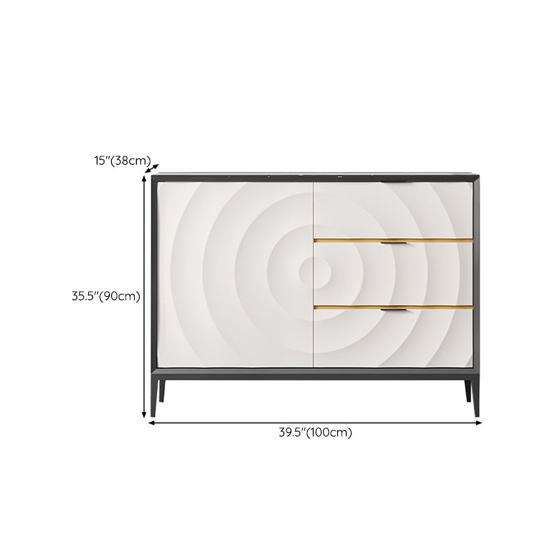 Server da pranzo in pietra e legno con cassetti moderni tavolo da sideboard