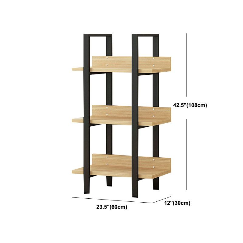 棚付きの現代的な金属と木製の本棚オープンシェルフ本棚