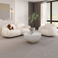 Modern Rolled Arm Sofa White Velvet Sofa for Living Room, Apartment