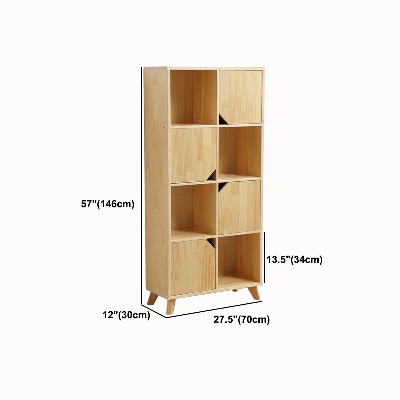 Contemporary Style Wooden Bookcase Vertical Closed Back Bookshelf