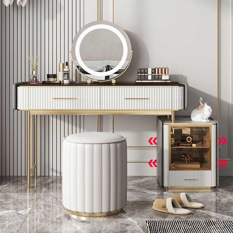 Glam Wooden Makeup Vanity Desk Glass Top Vanity Dressing Table Set Clearhalo 'Bedroom Furniture' 'furn' 'furn_makeup_vanities' 'Furniture' 'Makeup Vanities' 'makeup_vanities' 1200x1200_3cc2fb59-cd72-400d-b166-126085f9ed8c