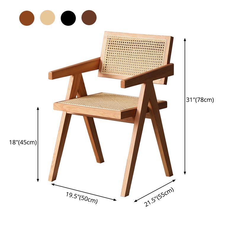 Contemporary Style Oak Wood Chairs Kitchen Dining Room Open Back Arm Chair Clearhalo ' kitchen&dining_furn' 'Dining Chairs' 'Dining Tables & Seating' 'dining_chair' 'furn' 'furn_dining_chair' 'Furniture' 'furniture_dining_chair' 'Kitchen & Dining Furniture' 'kitchen' 1200x1200_3cc3f378-56fe-4ec2-917e-7010861b6449