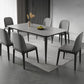 Tavolo da pranzo in pietra rettangolare con mobili in stile moderno in grigio