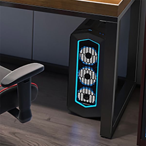 Scrivania rettangolare in legno massello scrivania da gioco industriale con gambe metalliche