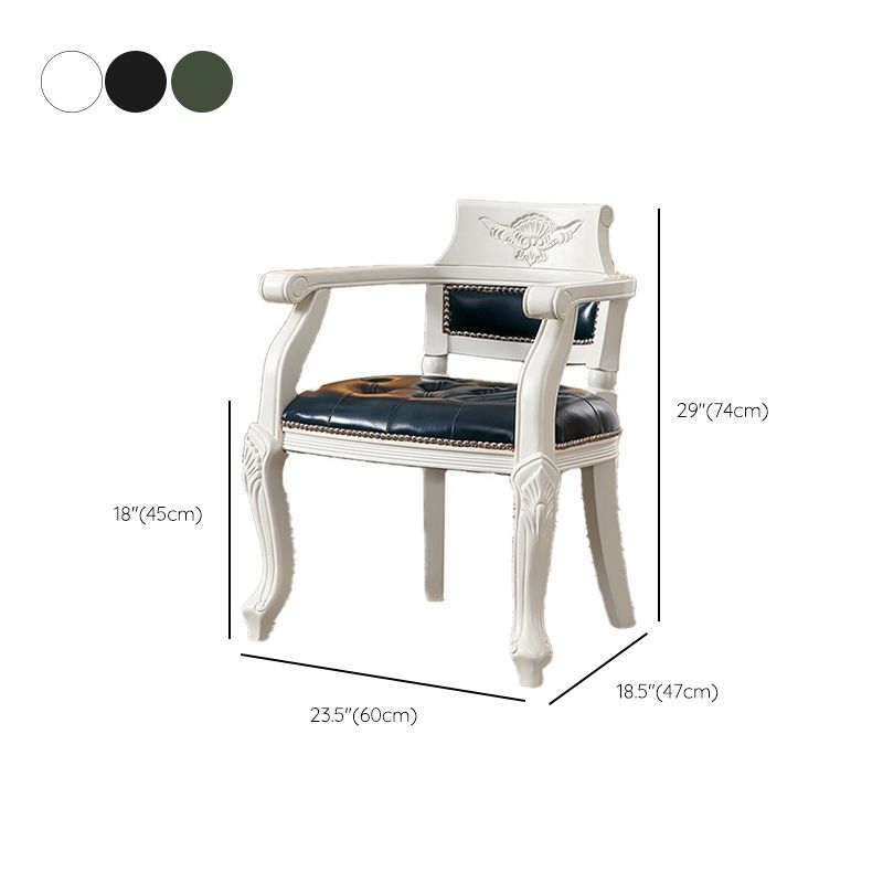 Rustieke stijl eetkamerstoel lederen stoel met houten basis voor thuis
