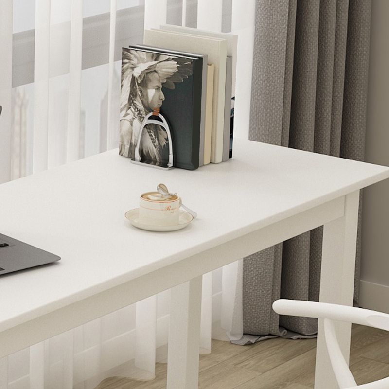 Bureau d'écriture rectangulaire moderne Bureau du bureau de Parsons en bois massif blanc pour la maison