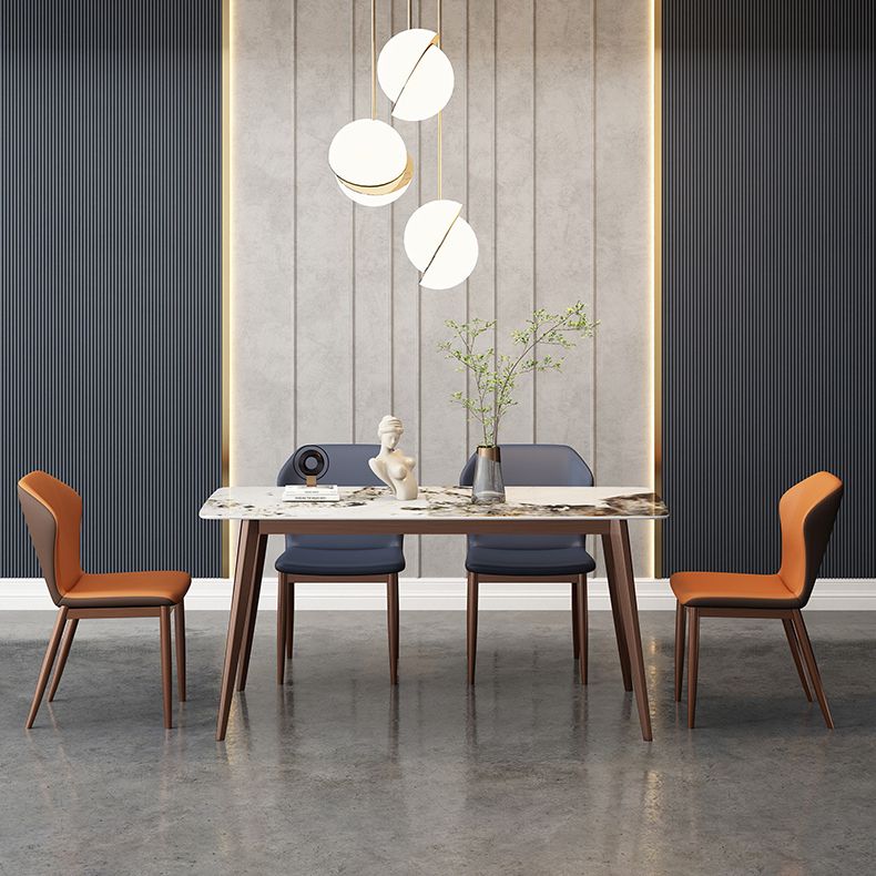 Modern Kitchen Standard Dining Table Rectangle Sintered Stone Top Dining Table with 4 Legs Base Clearhalo ' dining_table' 'Dining Tables & Seating' 'Dining Tables' 'furn' 'furn_dining_table' 'Furniture' 'furniture_dining_table' 'Kitchen & Dining Furniture' 'kitchen&dining_furn' 'kitchen' 'kitchen_dining_table' 1200x1200_3cc9d510-7659-43e3-8b23-9a8b96be01a7