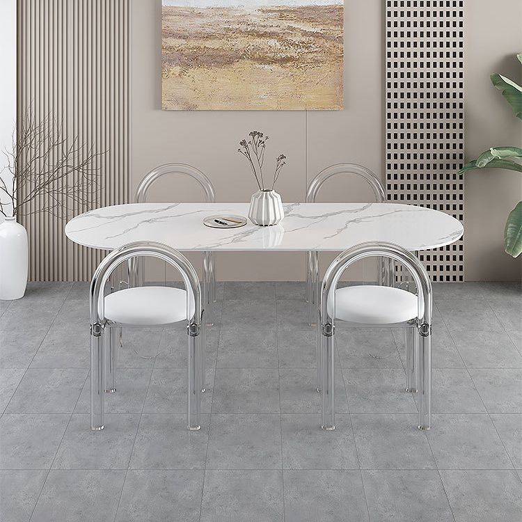 Designer Style Acrylic Dining Room Set 1/2/5 Pieces Rectangular Dining Set