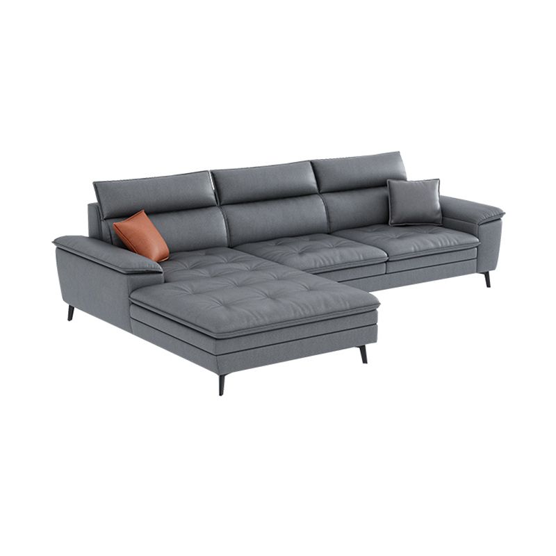 34.25 "H Faux Leather Pillow Top Arm Sofa & Chaise for Living Room