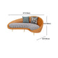 Faux Leather Sloped Arm Sofa Contemporary Curved Sofa in Orange