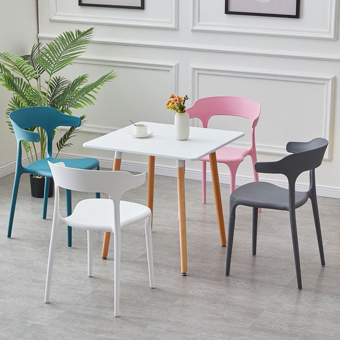 Modern Plastic Indoor-Outdoor Chair Home Stackable Open Back Dining Side Chair with Arm Clearhalo ' kitchen&dining_furn' 'Dining Chairs' 'Dining Tables & Seating' 'dining_chair' 'furn' 'furn_dining_chair' 'Furniture' 'furniture_dining_chair' 'Kitchen & Dining Furniture' 'kitchen' 1200x1200_3ccc7331-7c26-4e45-84f5-55e8d65848a7
