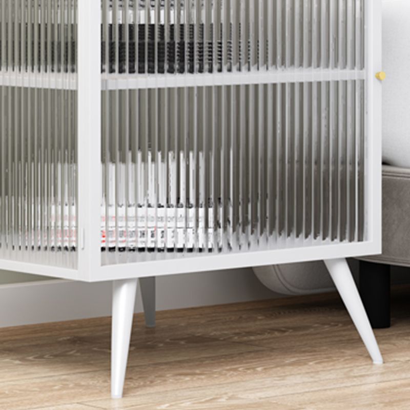 Modern Metal Bed Cabinet Stone Top 1-Shelf Nightstand in Black/White Clearhalo 'Bedroom Furniture' 'furn' 'furn_night_stand' 'Furniture' 'night_stand' 'Nightstands' 1200x1200_3ccd8451-4b52-4f39-8381-d62a27662e1b