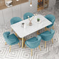 Rectangle Top Dining Table Traditional Luxury Table with Sled Base in Gold Clearhalo 'Dining Tables & Seating' 'Dining Tables' 'dining_table' 'furn' 'furn_dining_table' 'Furniture' 'furniture_dining_table' 'Kitchen & Dining Furniture' 'kitchen' 'kitchen_dining_table' 1200x1200_3cce82a9-3071-4e13-b748-f966635a2d80