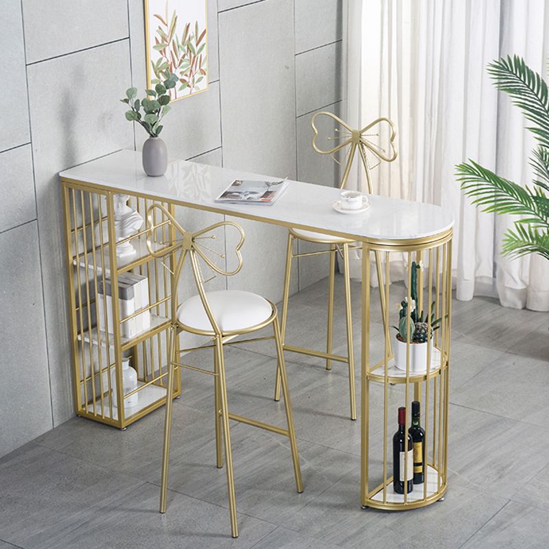 Faux Marble Bistro Bar Table Modern Gold Base Bar Table for Home Clearhalo 'Bar Furniture' 'Bar Tables' 'bar_tables' 'furn' 'furn_bar_tables' 'Furniture' 'Kitchen & Dining Furniture' 1200x1200_3cd1fe48-9b3f-458a-a518-2c28d39bf1aa