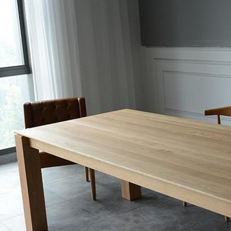 White Oak Solid Wood Top Dining Table Rectangle Table with Wooden Base and 4 Legs Clearhalo ' dining_table' 'Dining Tables & Seating' 'Dining Tables' 'furn' 'furn_dining_table' 'Furniture' 'furniture_dining_table' 'Kitchen & Dining Furniture' 'kitchen&dining_furn' 'kitchen' 'kitchen_dining_table' 1200x1200_3cd28c6f-2358-4503-ac9e-09e159fe020f