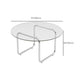 Contemporary Round Glass Top Coffee Table with Steel Sled Legs Clearhalo 'Coffee & Accent Tables' 'Coffee Tables' 'coffee_tables' 'furn' 'furn_coffee_tables' 'Furniture' 'Living Room Furniture' 1200x1200_3cd349b3-8dcd-4873-bcac-22a7d2986bd7