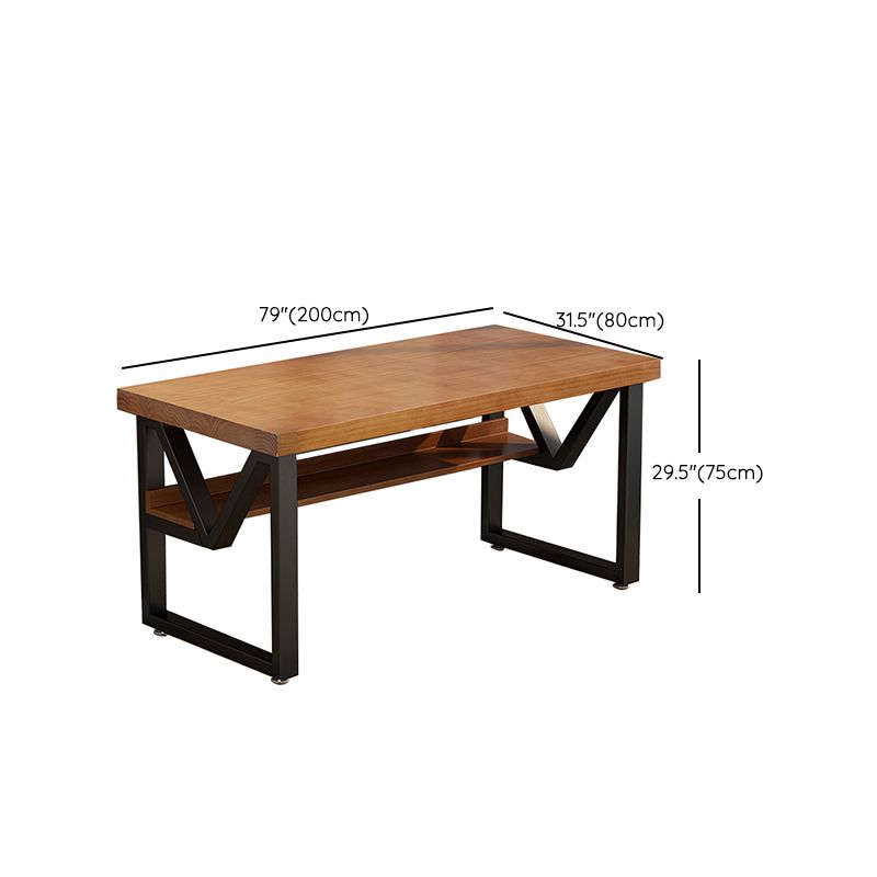 Rectangular Office Desk Modern 29.53-inch Tall Solid Wood Writing Desk Clearhalo 'furn' 'furn_office_desk' 'Furniture' 'Office Desks' 'Office Furniture' 'office_desk' 1200x1200_3cd355ca-99e6-4ea9-873d-a564f7696982