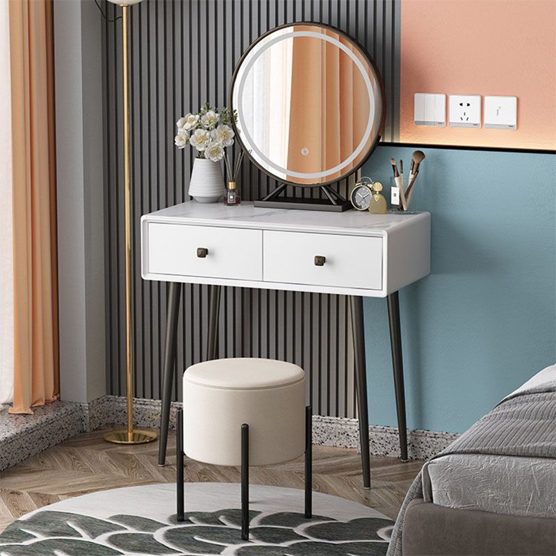 引き出し付きバニティストーンメイクドレッシングテーブルスツールセット-31.5 "H