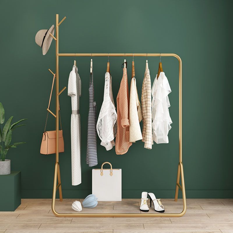 Modern Hall Stand Metal Hanging Rail Stanking y 5 ganchos Kit de entrada